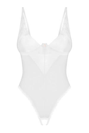 Obsessive Alissium crotchless teddy Body sexy, white