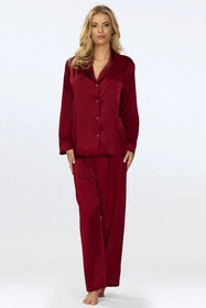 Dkaren Amina-Kpl Nocna piżama, bordo
