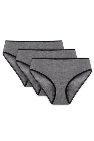 Vivisence 4016 3-pack Majtki figi, gumka czarna: grafit