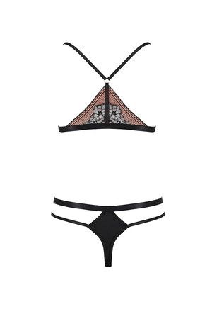 Casmir Mirella set Nocna komplet biustonosz + stringi, black