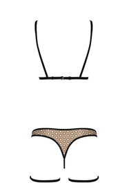 Passion Gabi set Nocna komplet biustonosz + stringi, black