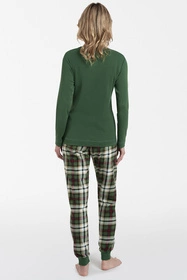 Italian Fashion Zonda dł.r. dł.sp. Nocna piżama, zielony/druk