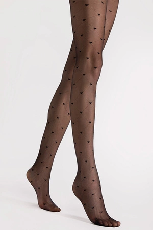 Fiore Cuori 20 DEN G6120 Wyrób pończoszniczy rajstopy, black