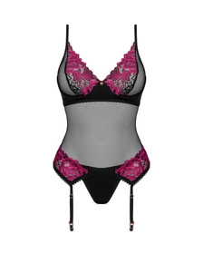 Obsessive Rosenty corset Gorset sexy, czarny