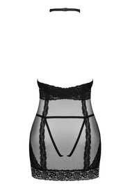 Obsessive Lacrisia chemise Nocna komplet koszulka + stringi, black