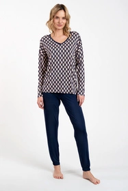 Italian Fashion Milda dł.r. dł.sp. Nocna piżama, druk/granat
