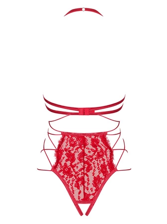 Obsessive Rediosa Teddy Body sexy, czerwony