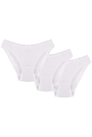 Wol-Bar Soft Cute 3-pak Majtki figi, biały
