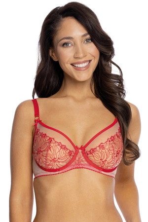 Bella Misteria 34-71 Romantyczny Kwiat Biustonosz miękki, czerwono-beżowy