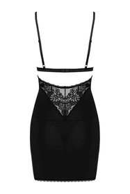 Obsessive Maderris chemise Nocna komplet koszulka + stringi, czarny