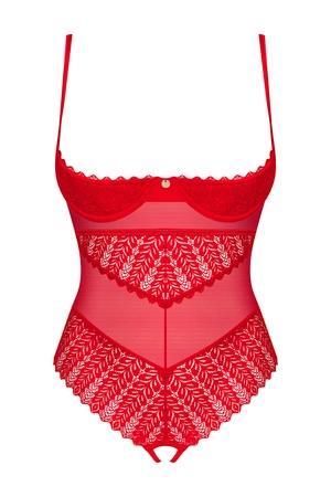 Obsessive Ingridia crotchless teddy Body sexy, czerwony