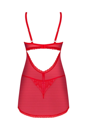 Obsessive Chilisa babydoll Nocna komplet koszulka + stringi, czerwony