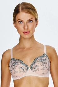 Lupo 2551 Biustonosz miękki, pudrowy róż-turkus