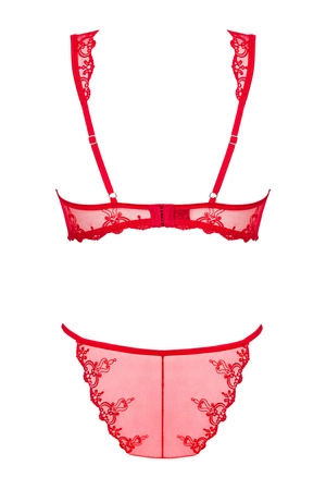 Obsessive Lonesia set Nocna komplet biustonosz + figi, czerwony
