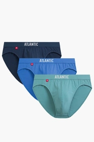 Atlantic 3MP-094 3-pack Majtki slipy, niebieski/ciemnoniebieski/zielony