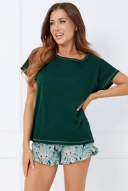Italian Fashion Florisa kr.r. kr.sp. Nocna piżama, c.zielony/druk