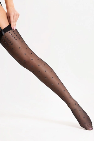 Fiore Bruine 15 DEN O4101 Wyrób pończoszniczy pończochy do pasa, black