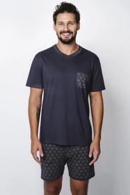 Italian Fashion Diaz kr.r. kr.sp. Nocna piżama, granat/druk