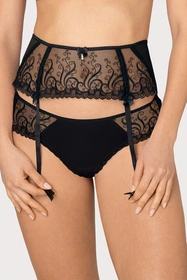 Róża Anuk Pas do pończoch niski, czarny