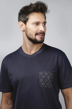 Italian Fashion Diaz kr.r. kr.sp. Nocna piżama, granat/druk