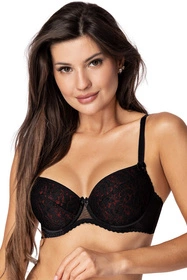 PariPari Laila Maxi Biustonosz push-up, black-red