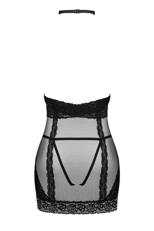 Obsessive Lacrisia chemise Nocna komplet koszulka + stringi, black