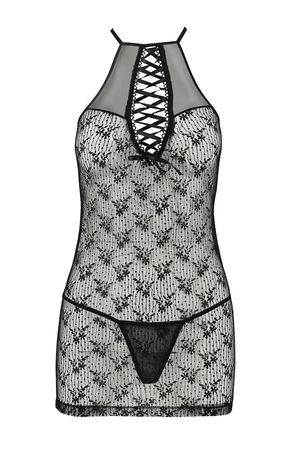 Passion Azalia chemise Nocna komplet koszulka + stringi, black