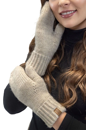 Vivisence 7015 Kmpl+R Komplet czapka+szalik+rękawiczki, beżowy