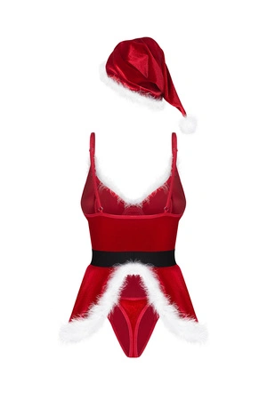 Obsessive Hot Santa 3-pcs costume Nocna sexy kostium, red