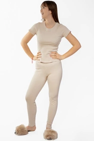 Dkaren Halima-Kpl Komplet legginsy + bluzka, beż