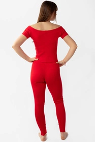 Dkaren Bayo-Kpl Komplet legginsy + bluzka, czerwony