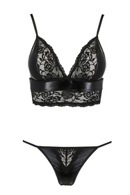 Passion Asuna set Nocna komplet biustonosz + stringi, black