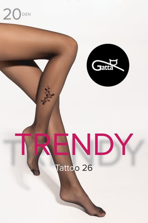 Gatta Tattoo 26 20 DEN Wyr�b po�czoszniczy rajstopy, nero