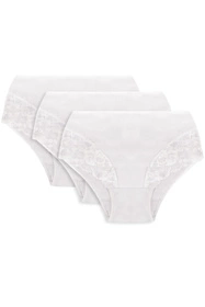 Vivisence 4008 3-pack Majtki wysokie figi, biały