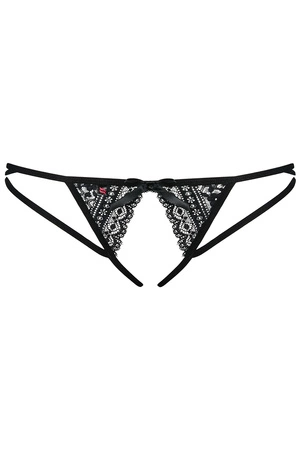 Obsessive Picantina crotchless thong Majtki stringi otwarte, czarny