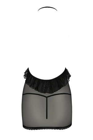 Passion Erza chemise Nocna komplet koszulka + stringi, black