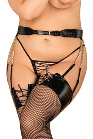 Obsessive Remediosa crotchless thong Majtki stringi otwarte, czarny