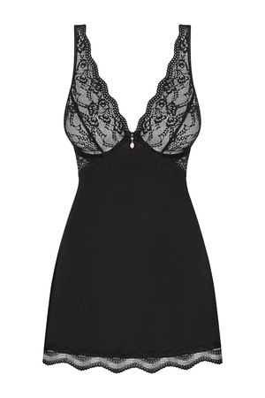 Obsessive Luvae babydoll Nocna komplet koszulka + stringi, czarny