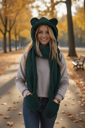 Vivisence 70107 Nakrycie głowy kaptur, butelkowa zieleń