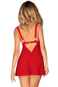 Obsessive Elianes babydoll Nocna komplet koszulka + stringi, czerwony