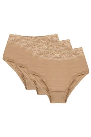 Mitex Eva 3-pak Majtki wysokie figi, beż