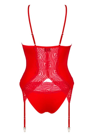 Obsessive Diyosa corset Gorset długi, czerwony