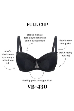 Vena VB-430 Biustonosz usztywniany, czarny