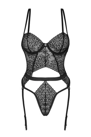 Obsessive Yaskana teddy Body sexy, czarny