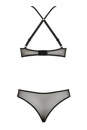 Passion Azalia set Nocna komplet biustonosz + stringi, black