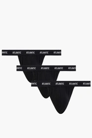 Atlantic 3BMP-1572 3-pack Majtki stringi, czarny
