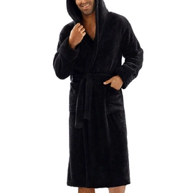 Dkaren 130 z kapturem Nocna szlafrok, czarny