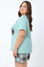 Italian Fashion Sandra kr.r. kr.sp. Nocna piżama, j.turkus/druk turkus