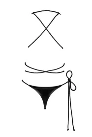 Obsessive Cordellis crotchless teddy Body sexy, czarny