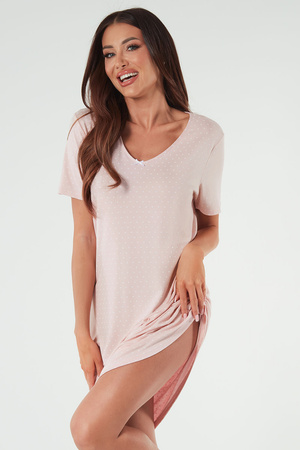 Italian Fashion Puntini kr.r. Nocna koszula, druk/pudrowy r�
